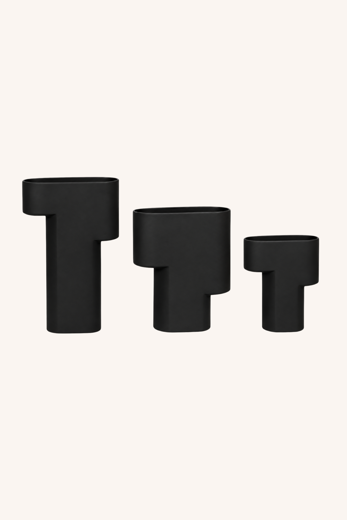 Arcadia Block Candle Holder Set - Black