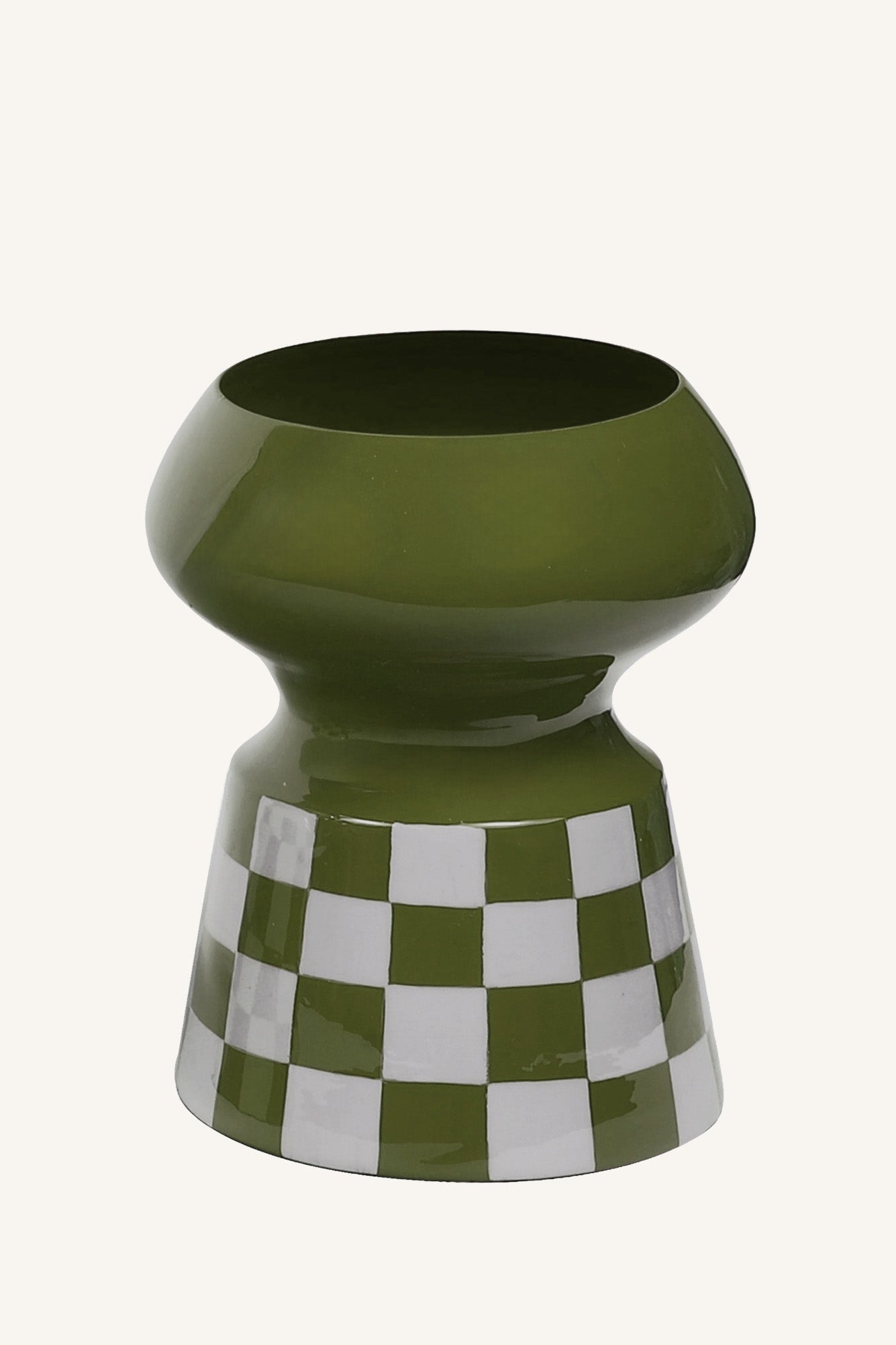 Grid Check Dome Vase