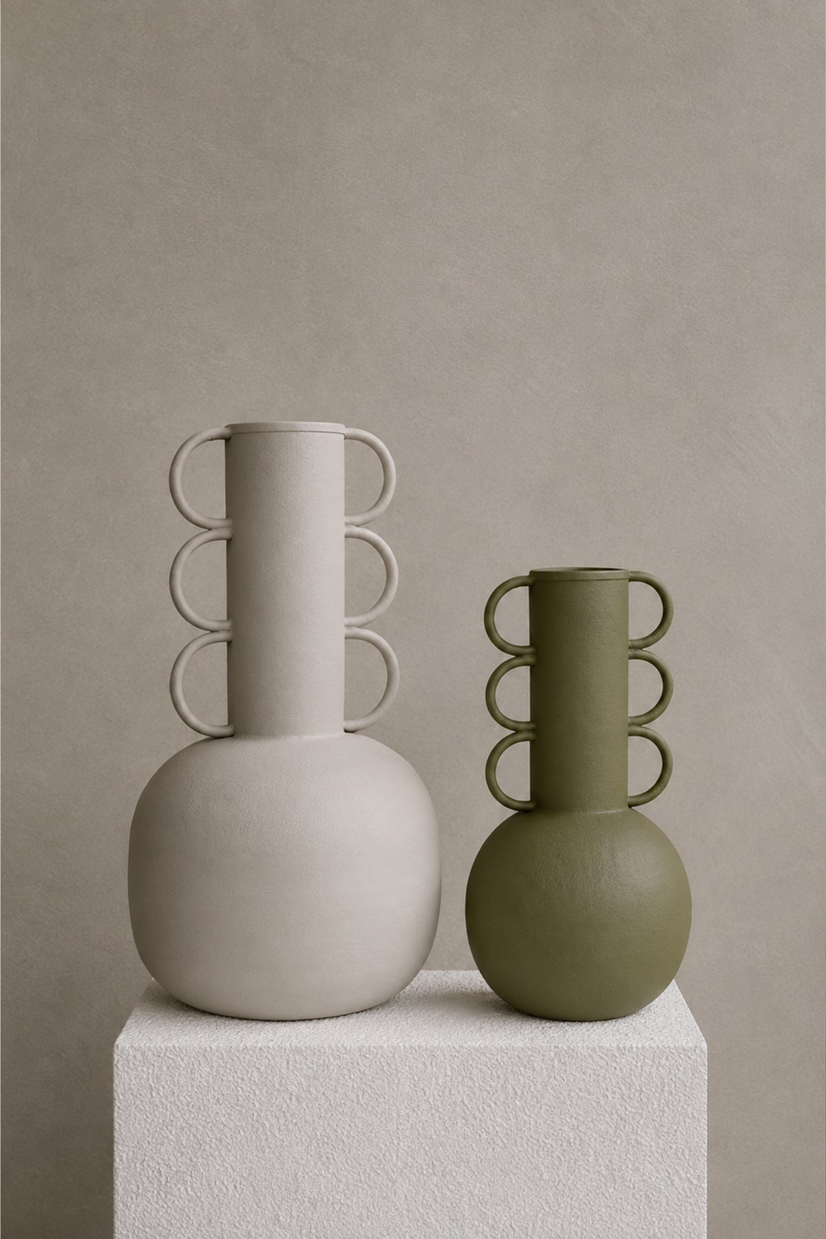 Tandem Arc Metal Vases