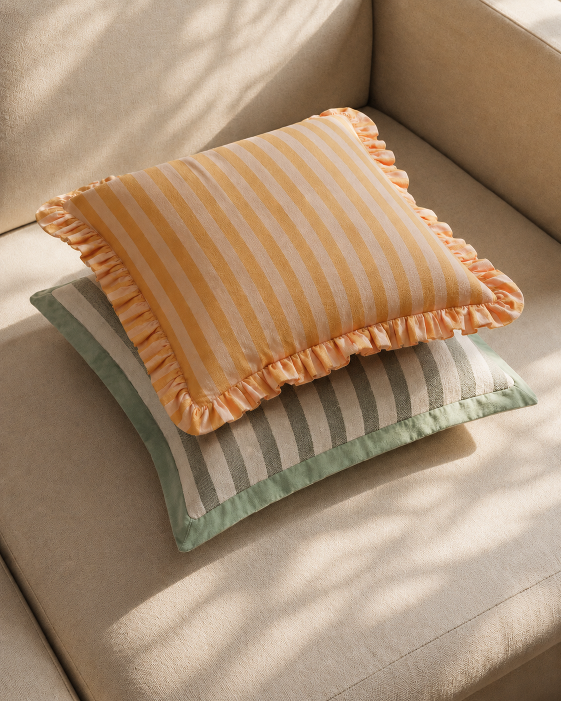 Golden Parlour Ruffle Pillow