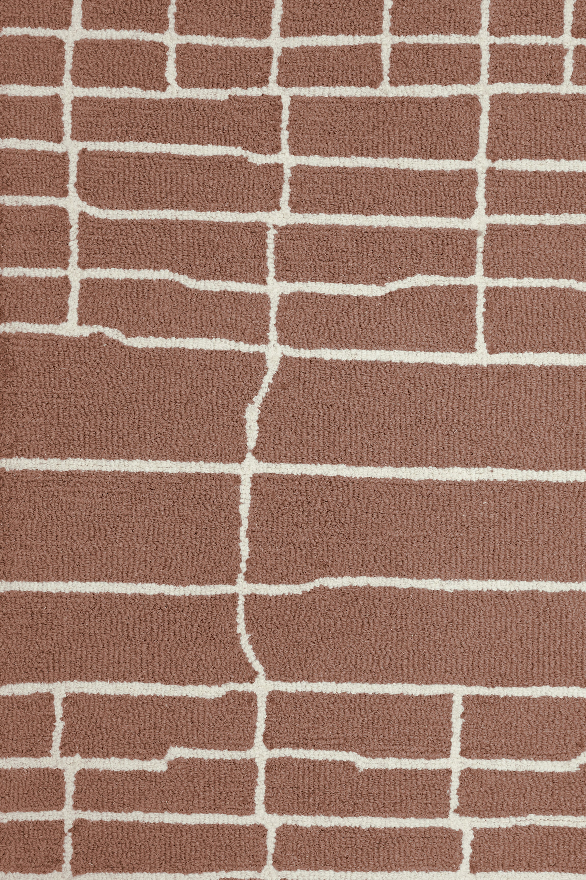 Sage Grid Meadow Rug - Rust