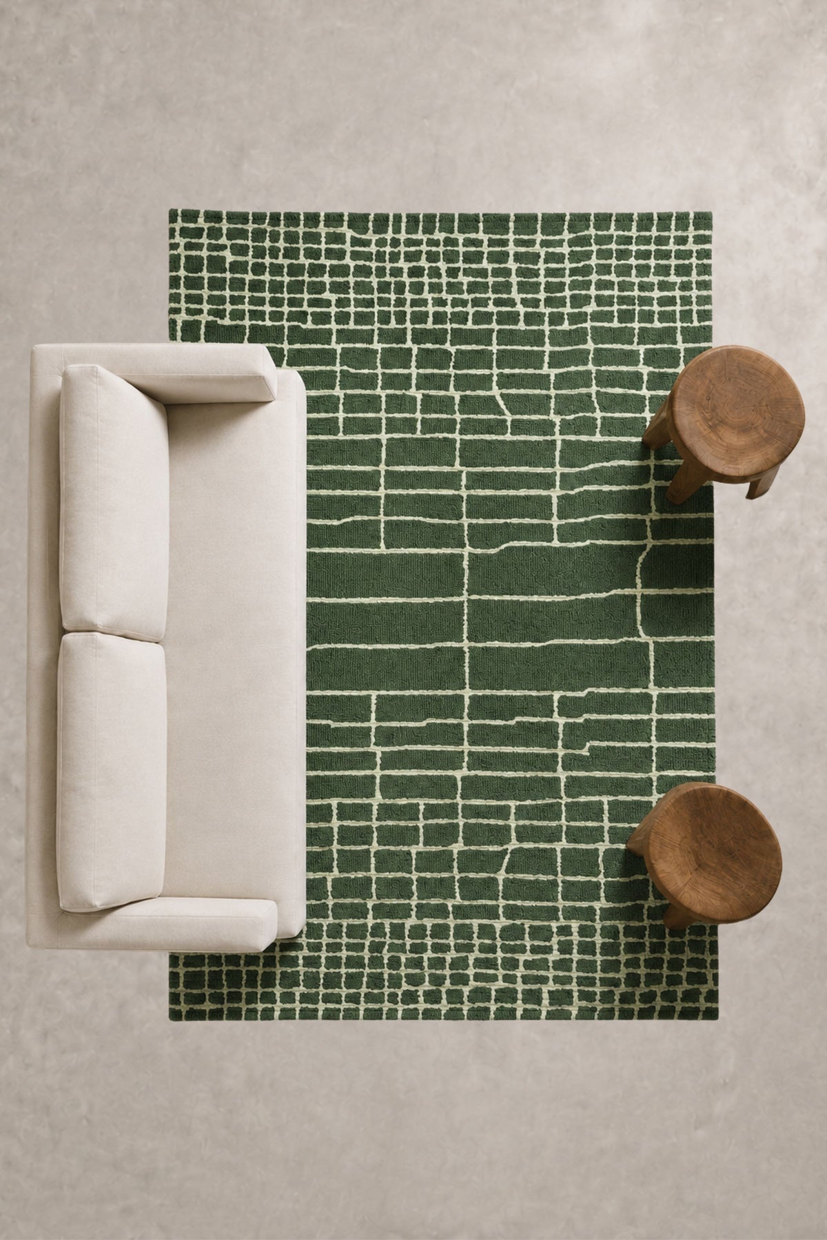 Sage Grid Meadow Rug