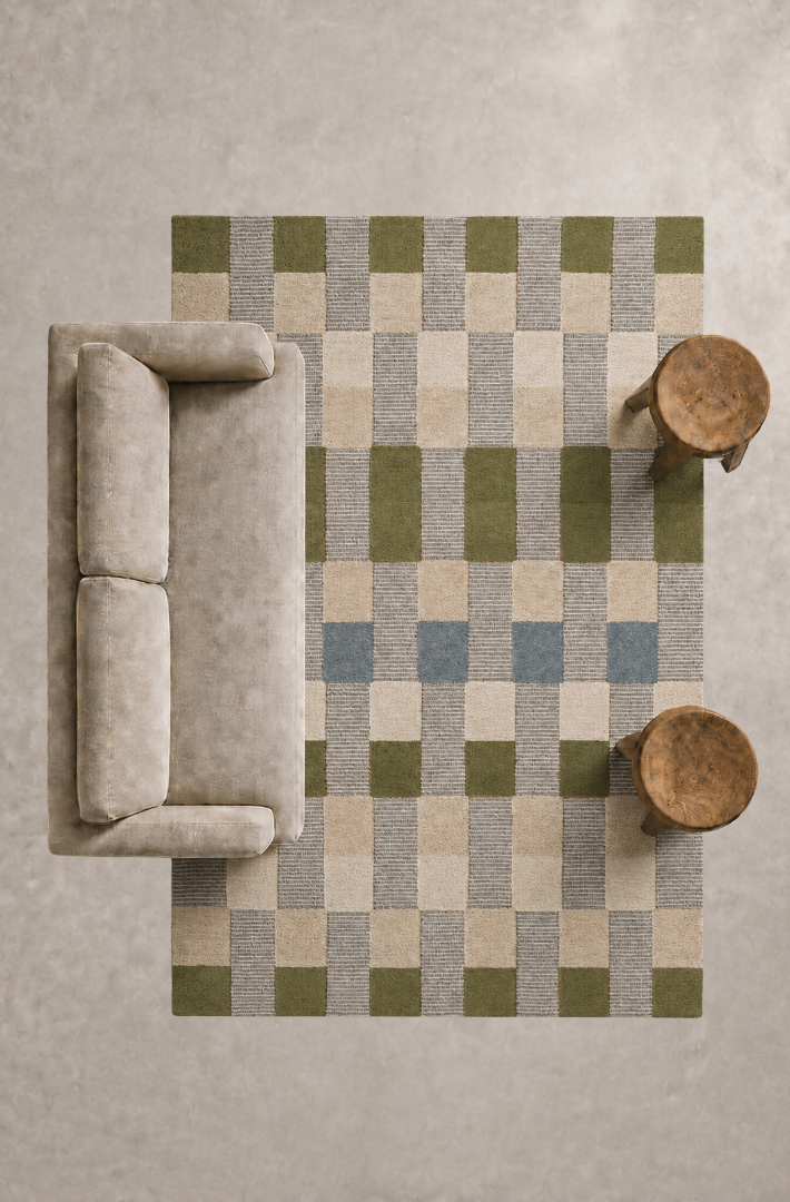 Buna Tile Rug - Green