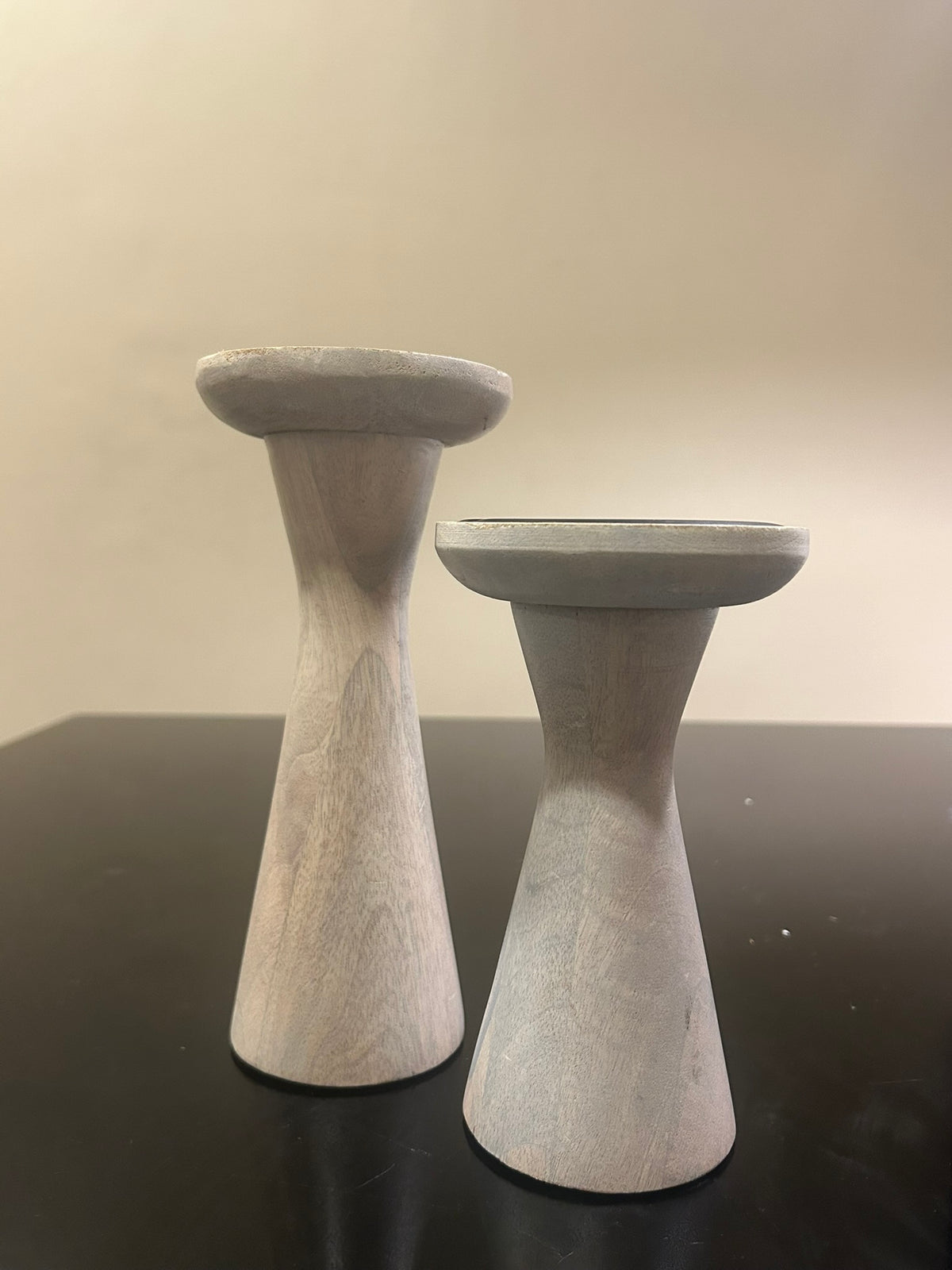 Sculptural Wood Candle Stands