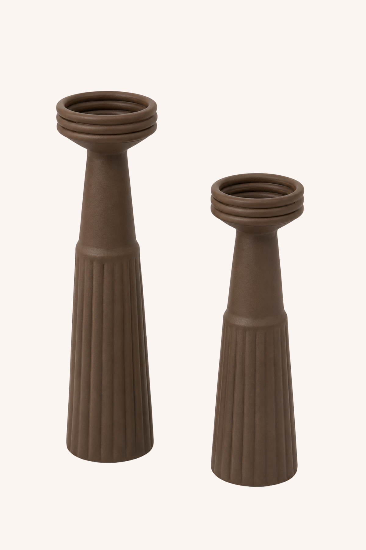 Striation Column Candle Set - Grey