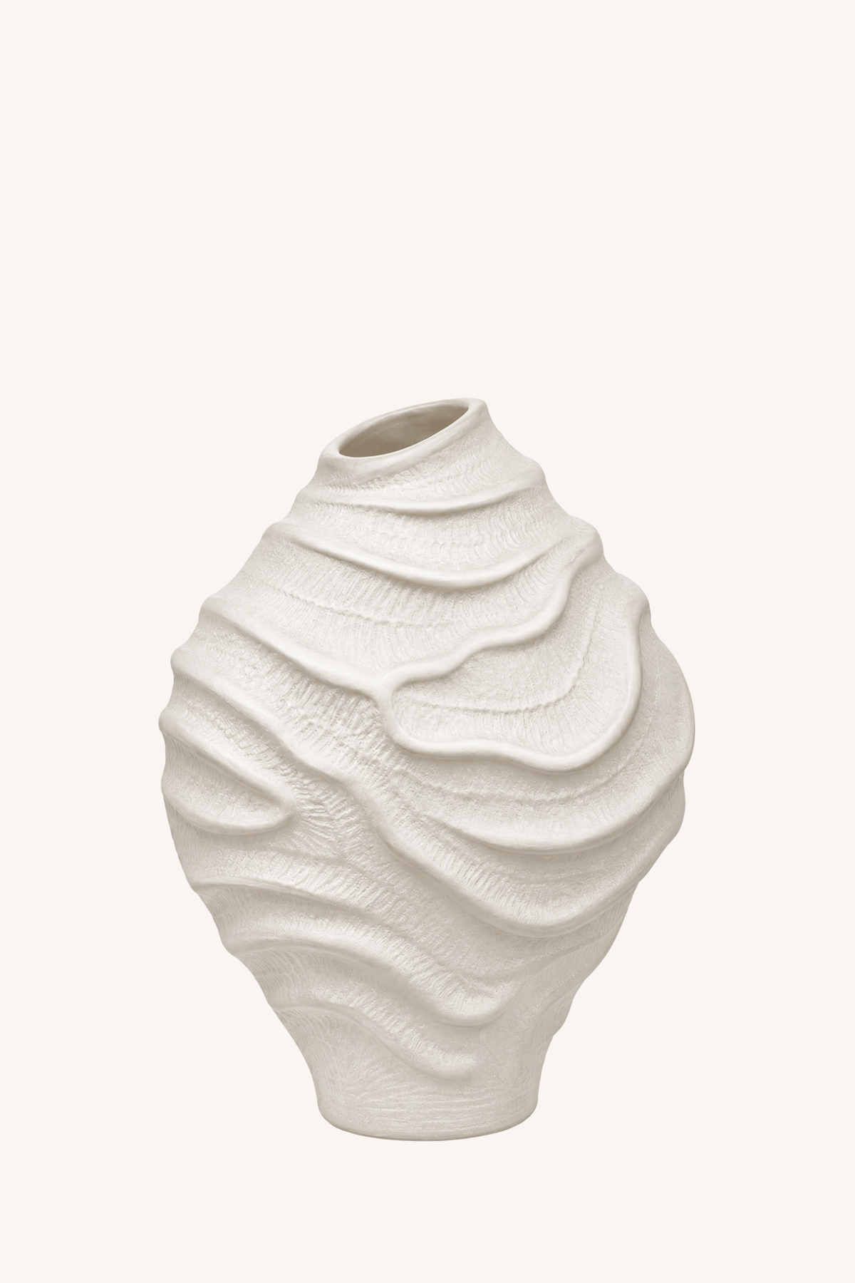 Astra Ripple Sculpture Vase - White
