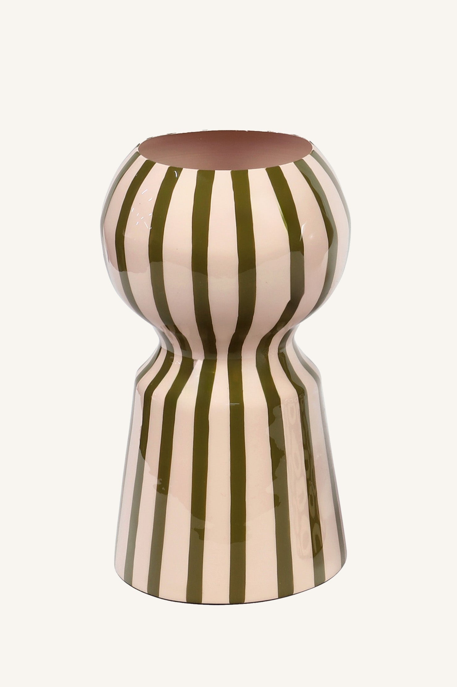 Sage Crest Stripe Vase