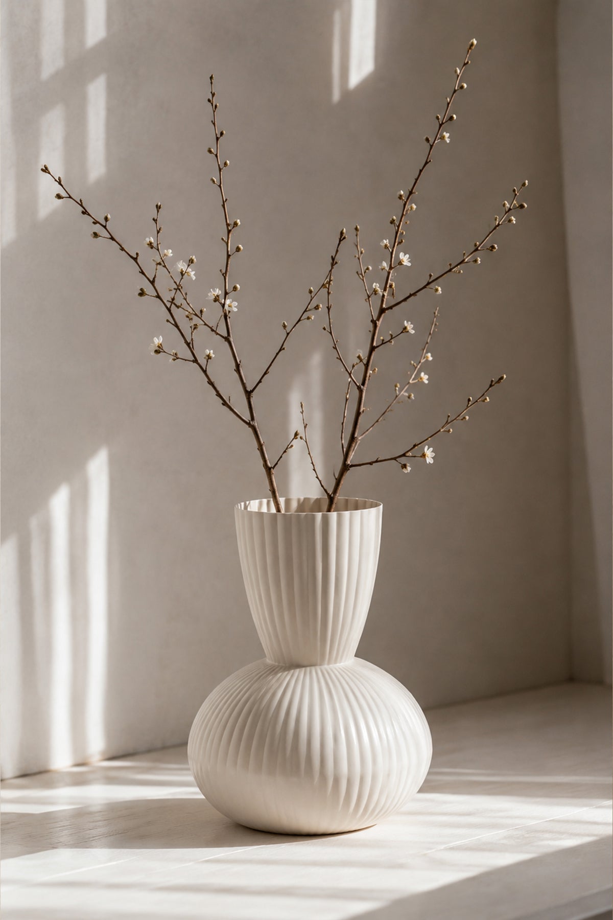 Ivory Ripple Sphere Vase