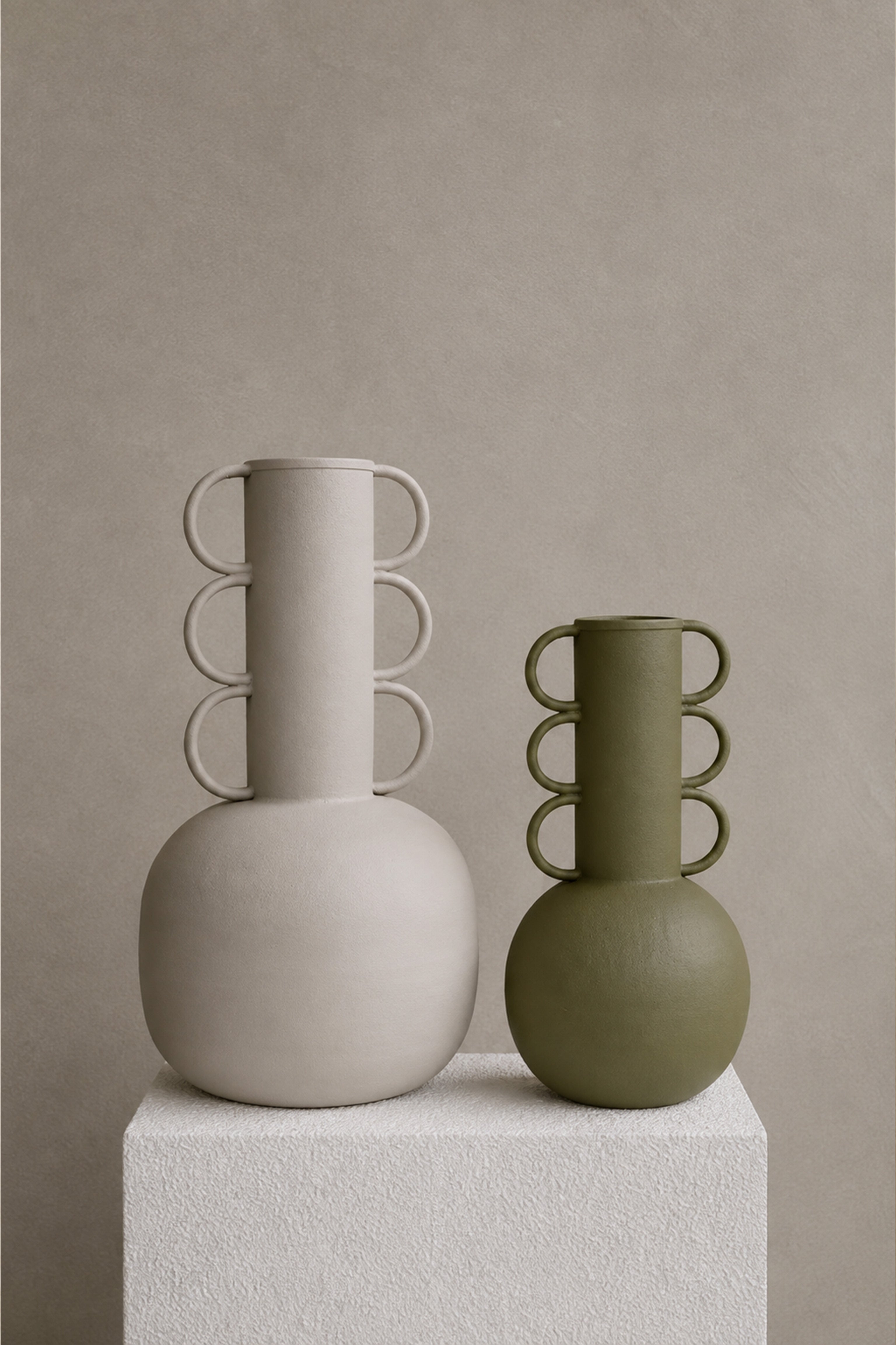 Tandem Arc Metal Vases