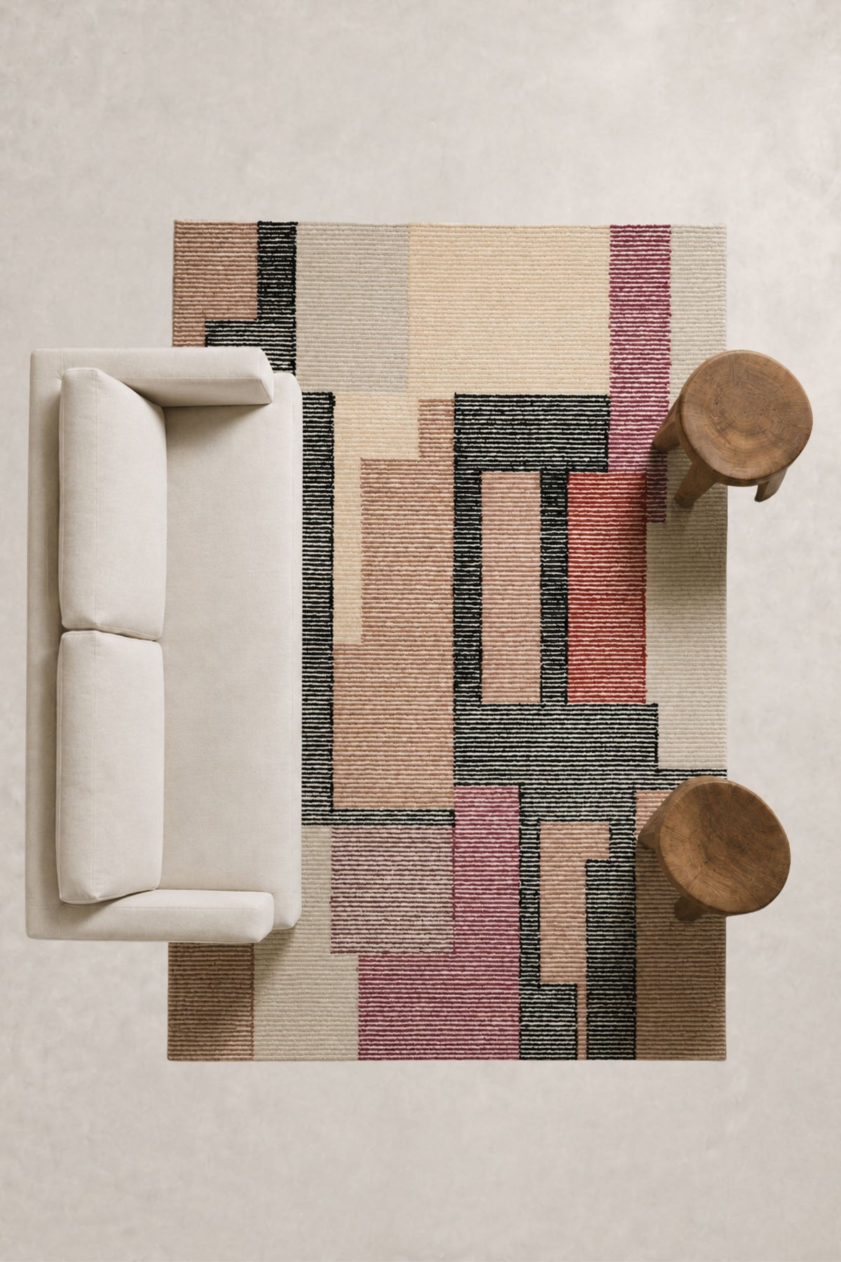 Modern Patchwork Path Rug