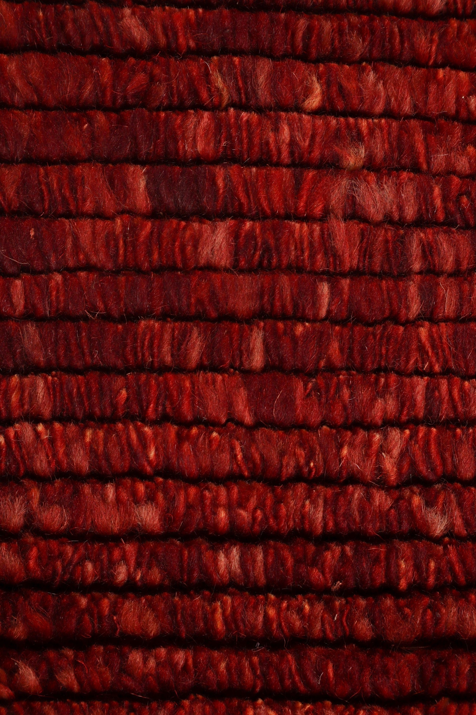 Crimson Hearth Tassel Rug