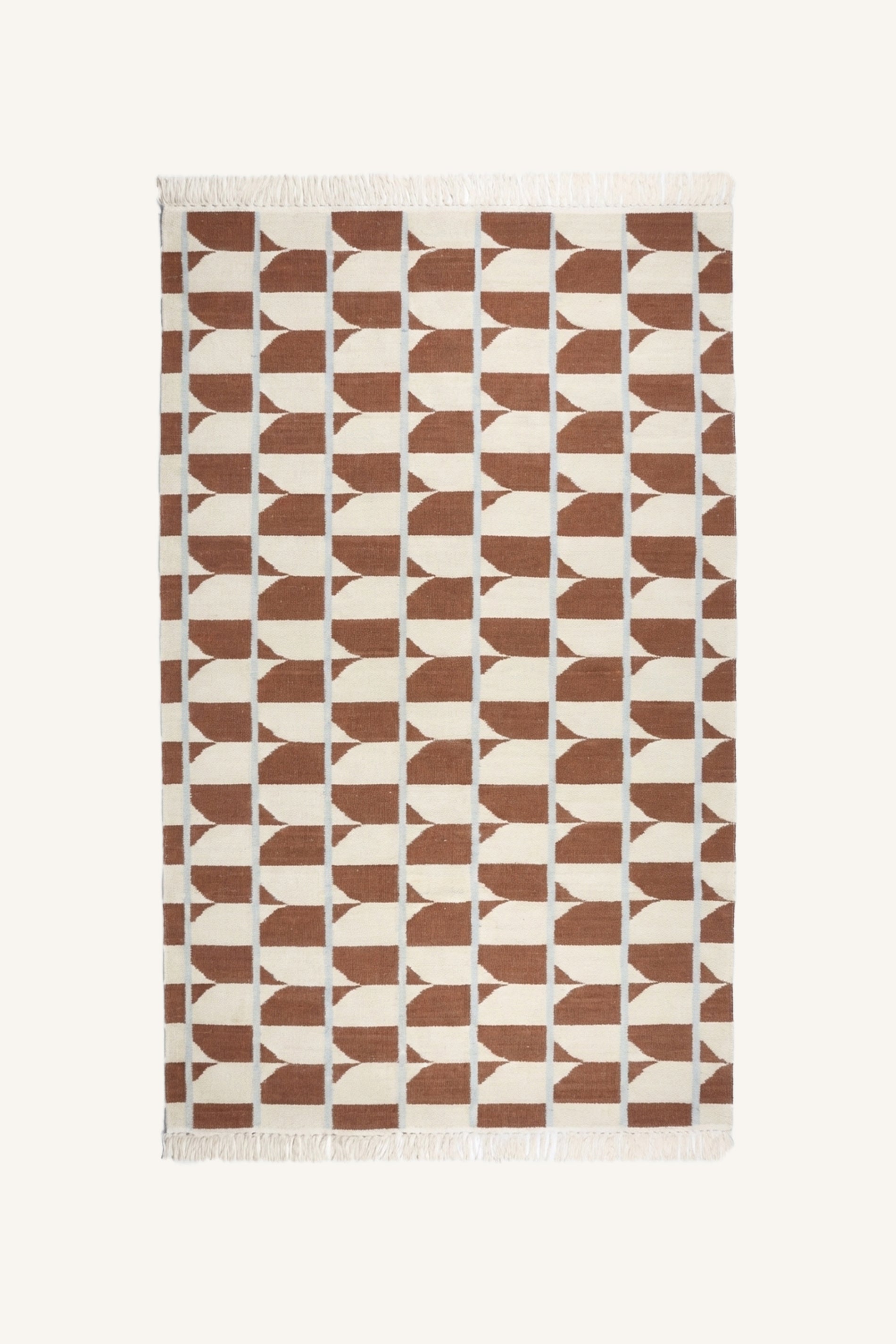 Terracotta Rhythm Grid Rug