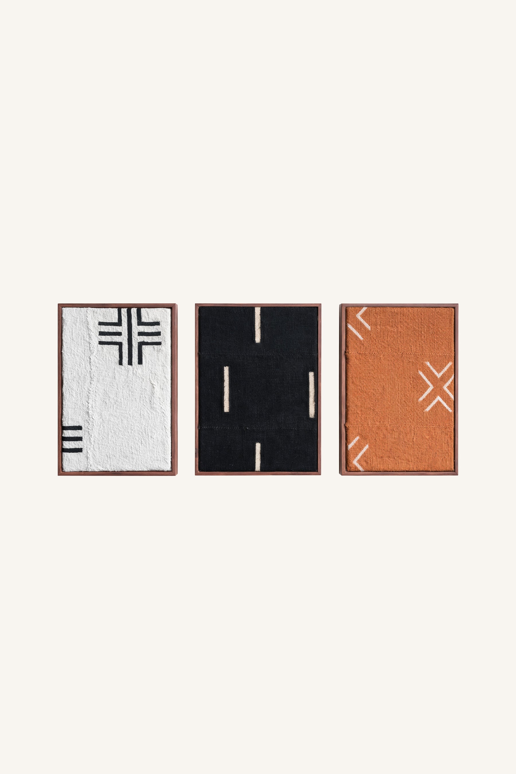 Quiet Symbols Blockprint Wall Art (Set of 3)