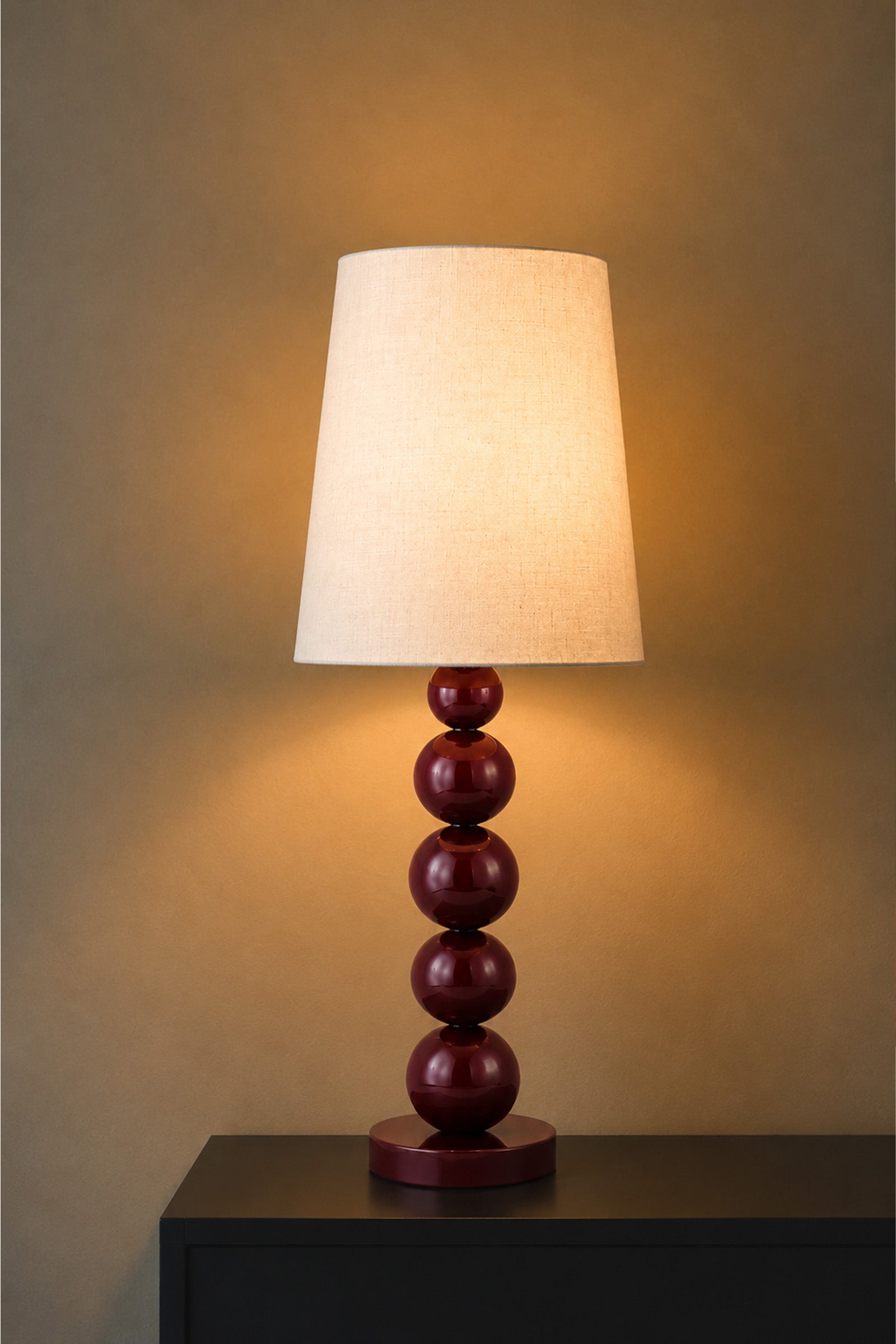 Cascade Pillar Lamp - Burgundy